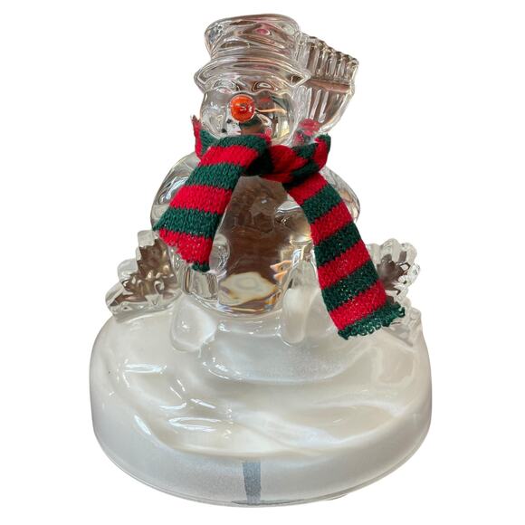 Cristal d'Arques Snowman Music Box Frosty Winter Christmas Holiday Decor France - Picture 1 of 15